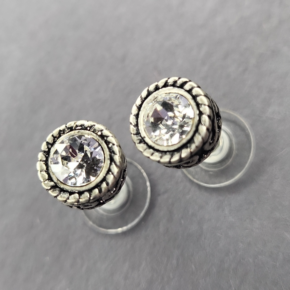 Stylish Silver Crystal Earrings